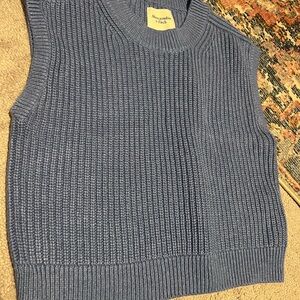 Abercrombie & Fitch Light Blue Ribbed Knit Vest